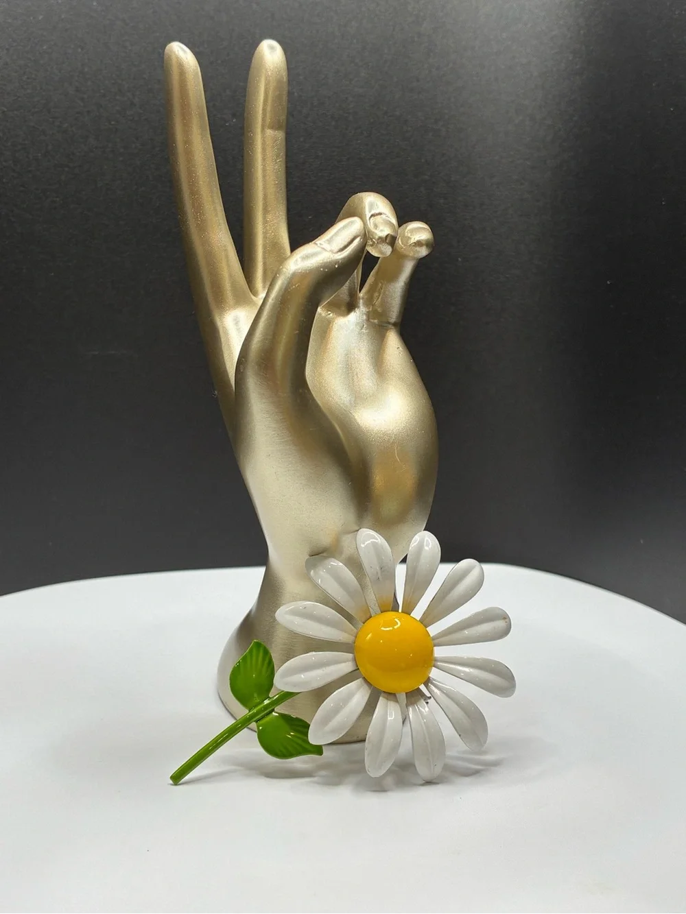 White & Yellow Daisy Enamel Brooch for Women